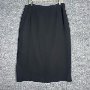 Talbots Women’s 16 Black Midi Pencil Skirt‎ Slit Professional Office Career Wear